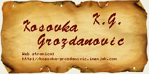 Kosovka Grozdanović vizit kartica